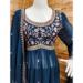 Picture of Georgette Navy Blue Straight Cut Salwar Kameez