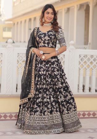 Picture of Magnificent Georgette Black Lehenga Choli