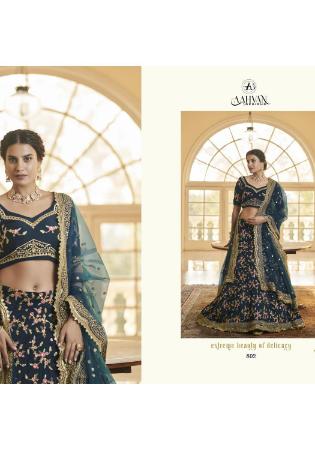 Picture of Chiffon & Silk Dark Slate Grey Lehenga Choli