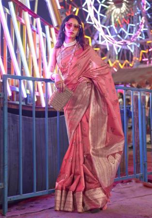 Picture of Statuesque Silk Light Coral Saree