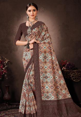 Picture of Pleasing Silk Rosy Brown Saree