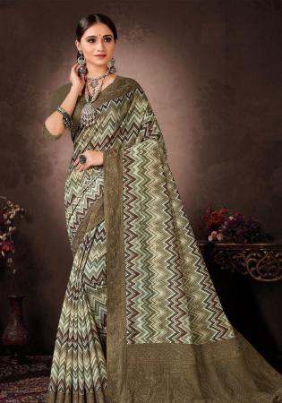 Picture of Splendid Silk Dark Olive Green Saree