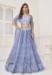 Picture of Comely Net Light Steel Blue Lehenga Choli