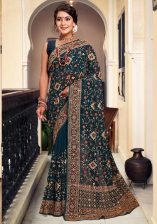 Picture of Exquisite Georgette Dark Slate Grey Saree