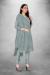 Picture of Organza Slate Grey Straight Cut Salwar Kameez