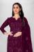 Picture of Superb Organza Maroon Straight Cut Salwar Kameez