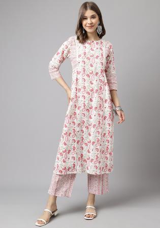 Picture of Sightly Cotton White Smoke Readymade Salwar Kameez