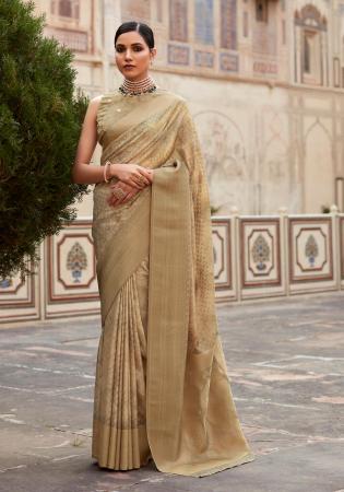 Picture of Alluring Crepe & Silk Dark Khaki Saree