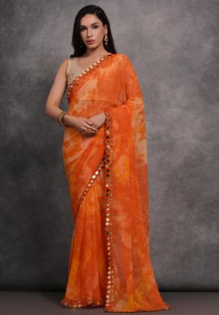 Picture of Alluring Georgette Chocolate Saree