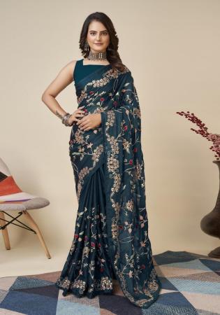 Picture of Fascinating Silk Midnight Blue Saree