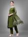 Picture of Cotton Dark Olive Green Readymade Salwar Kameez