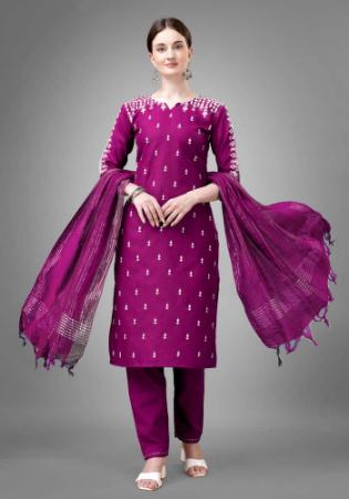 Picture of Excellent Cotton Purple Readymade Salwar Kameez