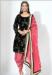 Picture of Magnificent Georgette Black Straight Cut Salwar Kameez