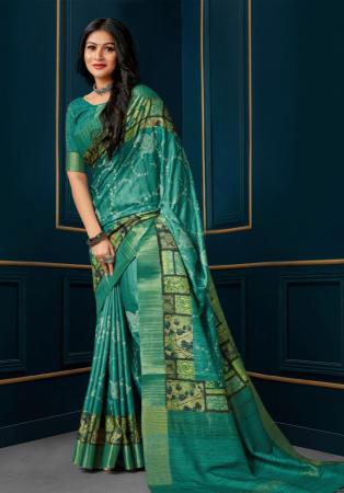 Picture of Charming Silk Medium Sea Green Saree