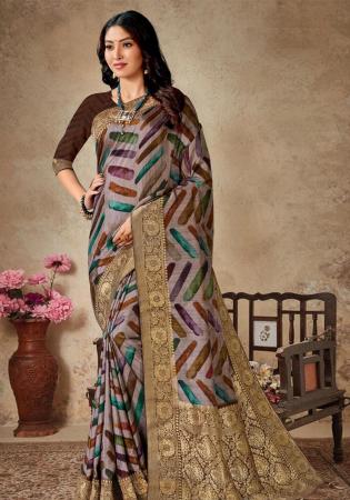 Picture of Gorgeous Silk Dim Gray Saree