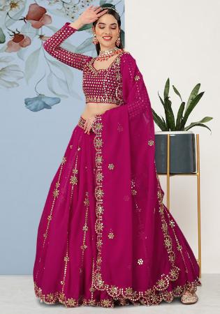 Picture of Elegant Georgette Medium Violet Red Lehenga Choli