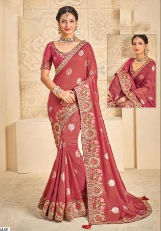 Picture of Stunning Silk Indian Red Saree