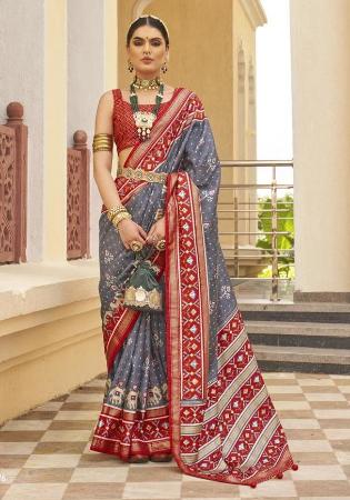 Picture of Enticing Silk Dim Gray Saree