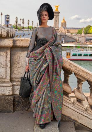 Picture of Gorgeous Organza Dim Gray Saree