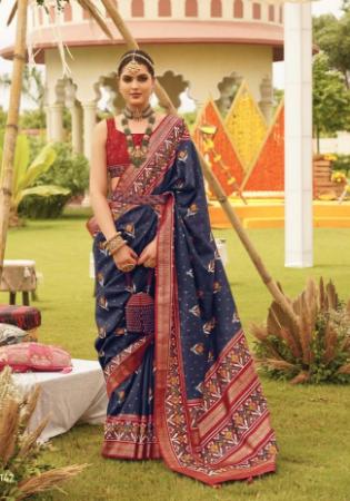 Picture of Magnificent Silk Dark Slate Grey Saree