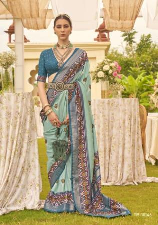 Picture of Delightful Silk Dark Sea Green Saree