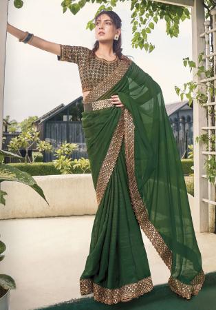 Picture of Appealing Georgette Sea Green Saree