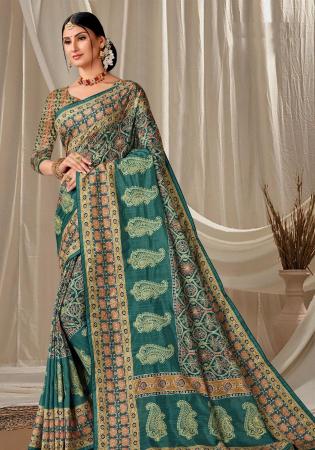 Picture of Magnificent Silk Dark Slate Grey Saree