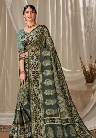 Picture of Fine Silk Sea Green Saree