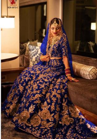 Picture of Pleasing Linen & Net Midnight Blue Lehenga Choli