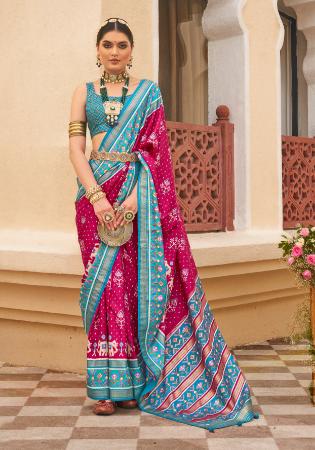 Picture of Good Looking Silk Hot Pink Saree