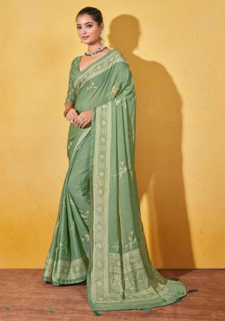 Picture of Alluring Chiffon Dark Sea Green Saree