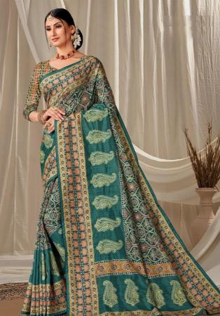 Picture of Pretty Silk Dark Slate Grey Saree