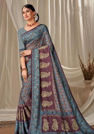 Picture of Excellent Silk Dim Gray Saree