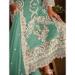 Picture of Organza Cadet Blue Straight Cut Salwar Kameez