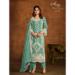 Picture of Organza Cadet Blue Straight Cut Salwar Kameez