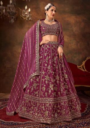 Picture of Beautiful Georgette & Organza Brown Lehenga Choli