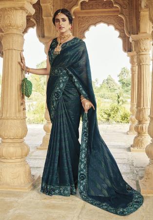 Picture of Bewitching Silk Dark Slate Grey Saree