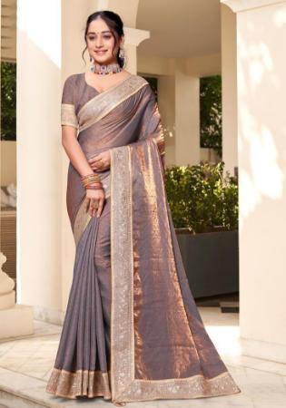 Picture of Lovely Silk Dim Gray Saree