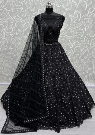 Picture of Bewitching Net Black Lehenga Choli