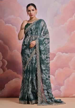 Picture of Sublime Georgette Dark Slate Grey Saree