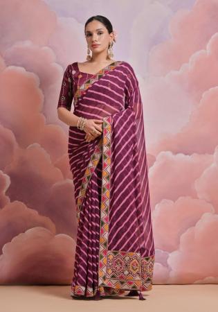 Picture of Ravishing Georgette Brown Saree