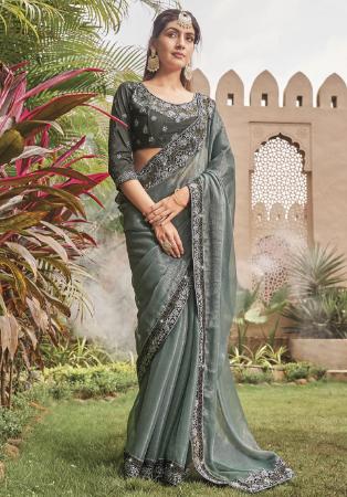 Picture of Classy Georgette Dim Gray Saree