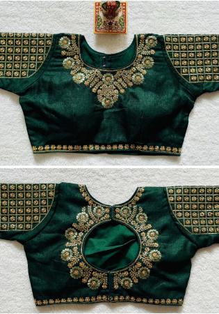 Picture of Grand Silk Dark Green Designer Blouse