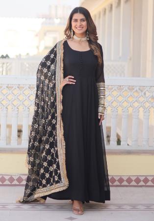 Picture of Sublime Georgette Dark Slate Grey Readymade Gown