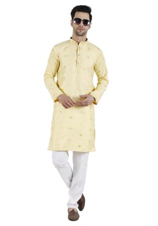 Picture of Statuesque Silk Beige Kurtas