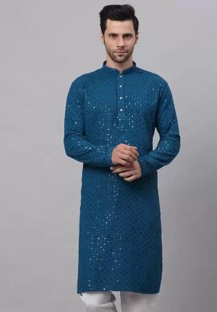 Picture of Statuesque Rayon Midnight Blue Kurtas