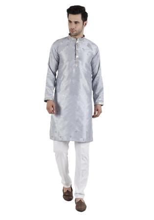 Picture of Magnificent Silk Light Steel Blue Kurtas