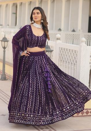 Picture of Pretty Georgette Purple Lehenga Choli