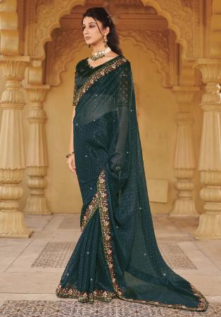 Picture of Lovely Chiffon Dark Slate Grey Saree