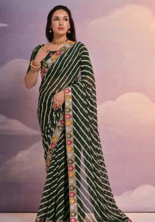 Picture of Superb Georgette Sea Green Saree